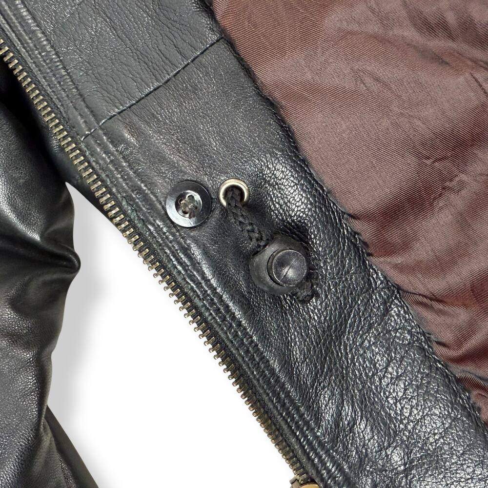 1980's Designer Men's black lamb leather jacket by COLLEZIONESA MAPPE MONDE - Picture 8 of 16